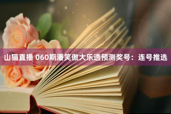 山猫直播 060期潘笑傲大乐透预测奖号:连号推选