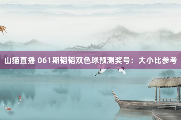 山猫直播 061期韬韬双色球预测奖号:大小比参考