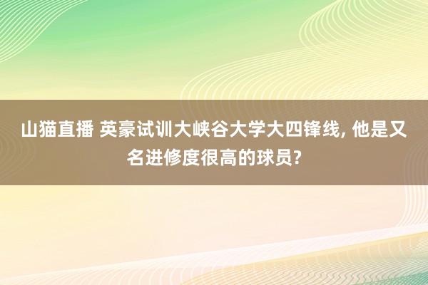 山猫直播 英豪试训大峡谷大学大四锋线, 他是又名进修度很高的球员?