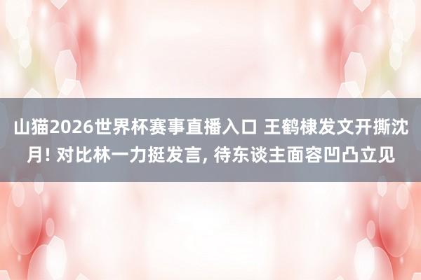 山猫2026世界杯赛事直播入口 王鹤棣发文开撕沈月! 对比林一力挺发言， 待东谈主面容凹凸立见