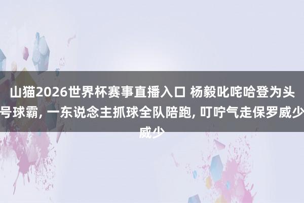 山猫2026世界杯赛事直播入口 杨毅叱咤哈登为头号球霸, 一东说念主抓球全队陪跑, 叮咛气走保罗威少