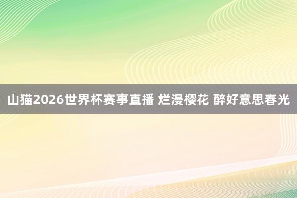 山猫2026世界杯赛事直播 烂漫樱花 醉好意思春光