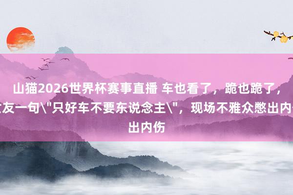 山猫2026世界杯赛事直播 车也看了,跪也跪了,女友一句