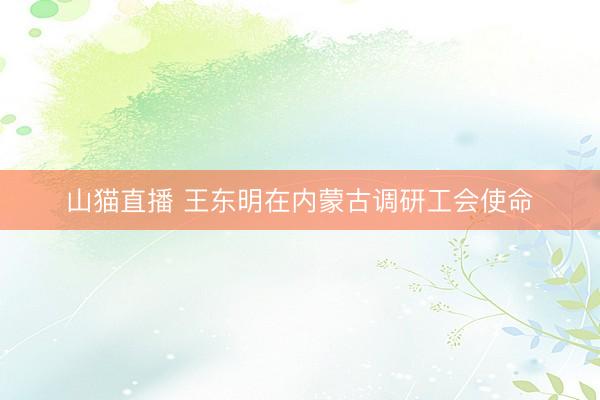 山猫直播 王东明在内蒙古调研工会使命