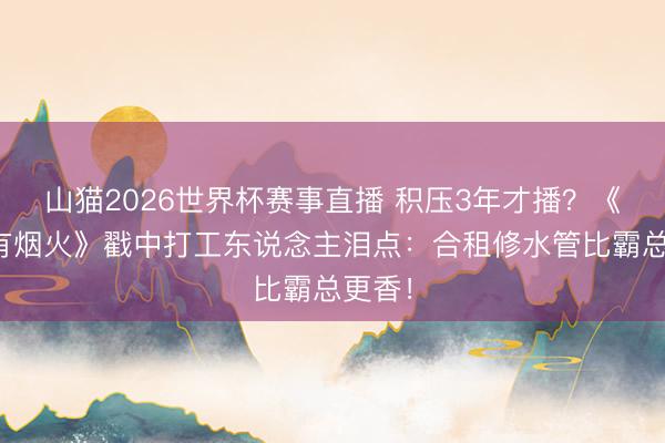 山猫2026世界杯赛事直播 积压3年才播?《爱情有烟火》戳中打工东说念主泪点:合租修水管比霸总更香!