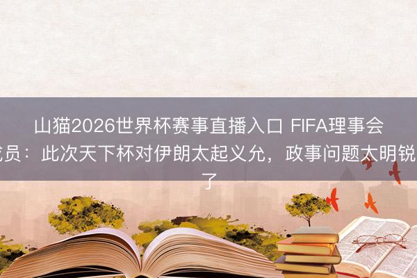 山猫2026世界杯赛事直播入口 FIFA理事会成员:此次天下杯对伊朗太起义允,政事问题太明锐了