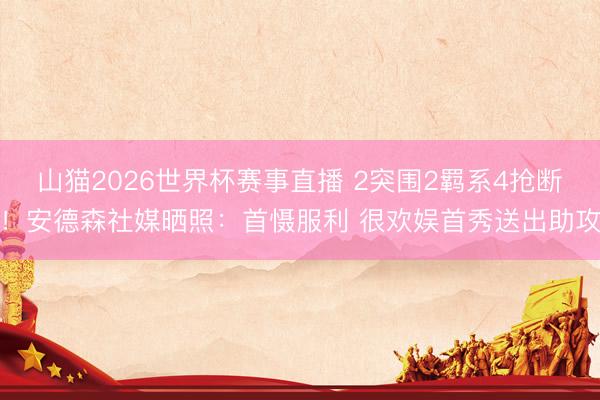 山猫2026世界杯赛事直播 2突围2羁系4抢断!安德森社媒晒照:首慑服利 很欢娱首秀送出助攻